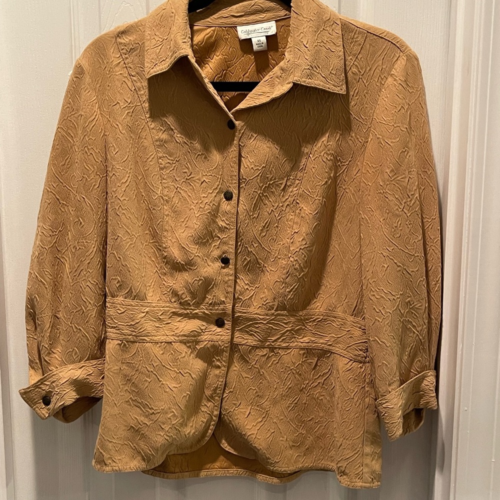 Coldwater Creek Button Down Tan Blouse